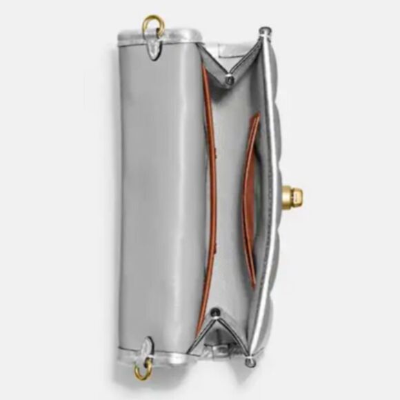 RETAIL Coach Metallic Silver Quilted Crossbody - Picture 3 of 12